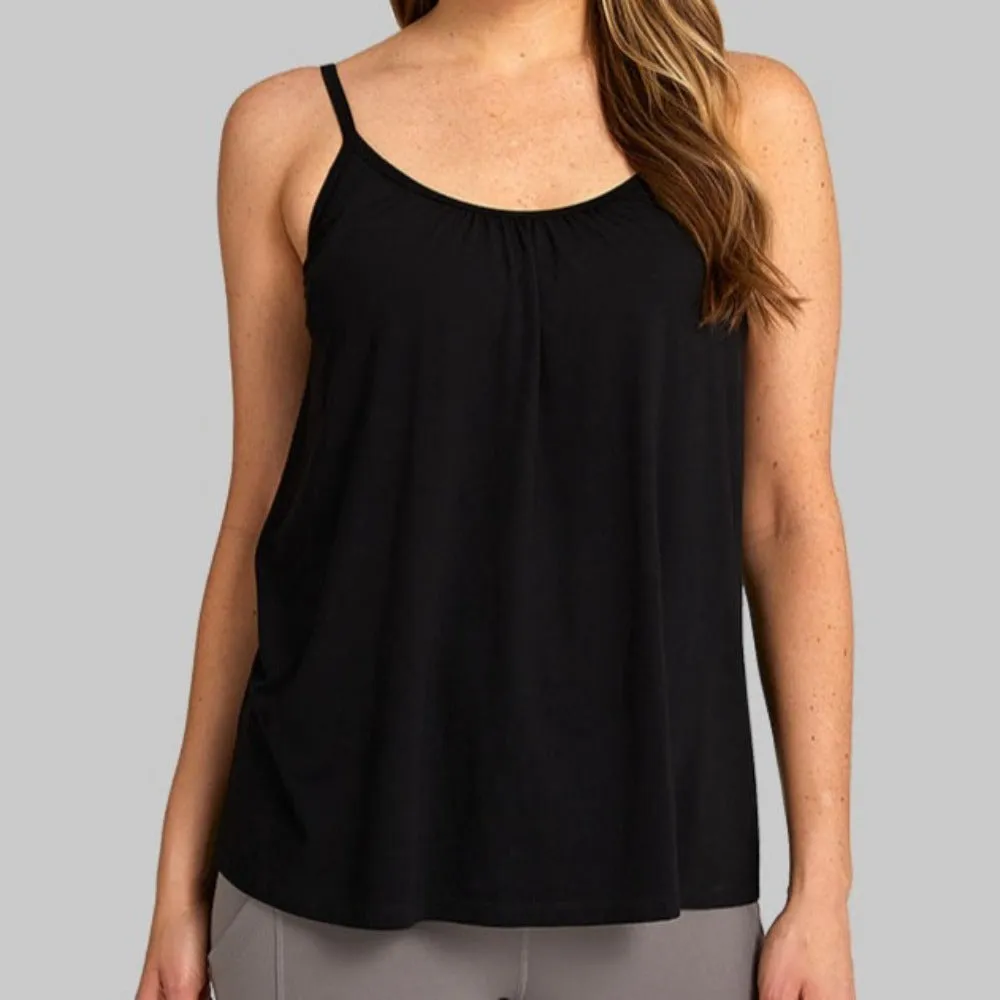 32 COOL Cami with Built-In Bra - Black