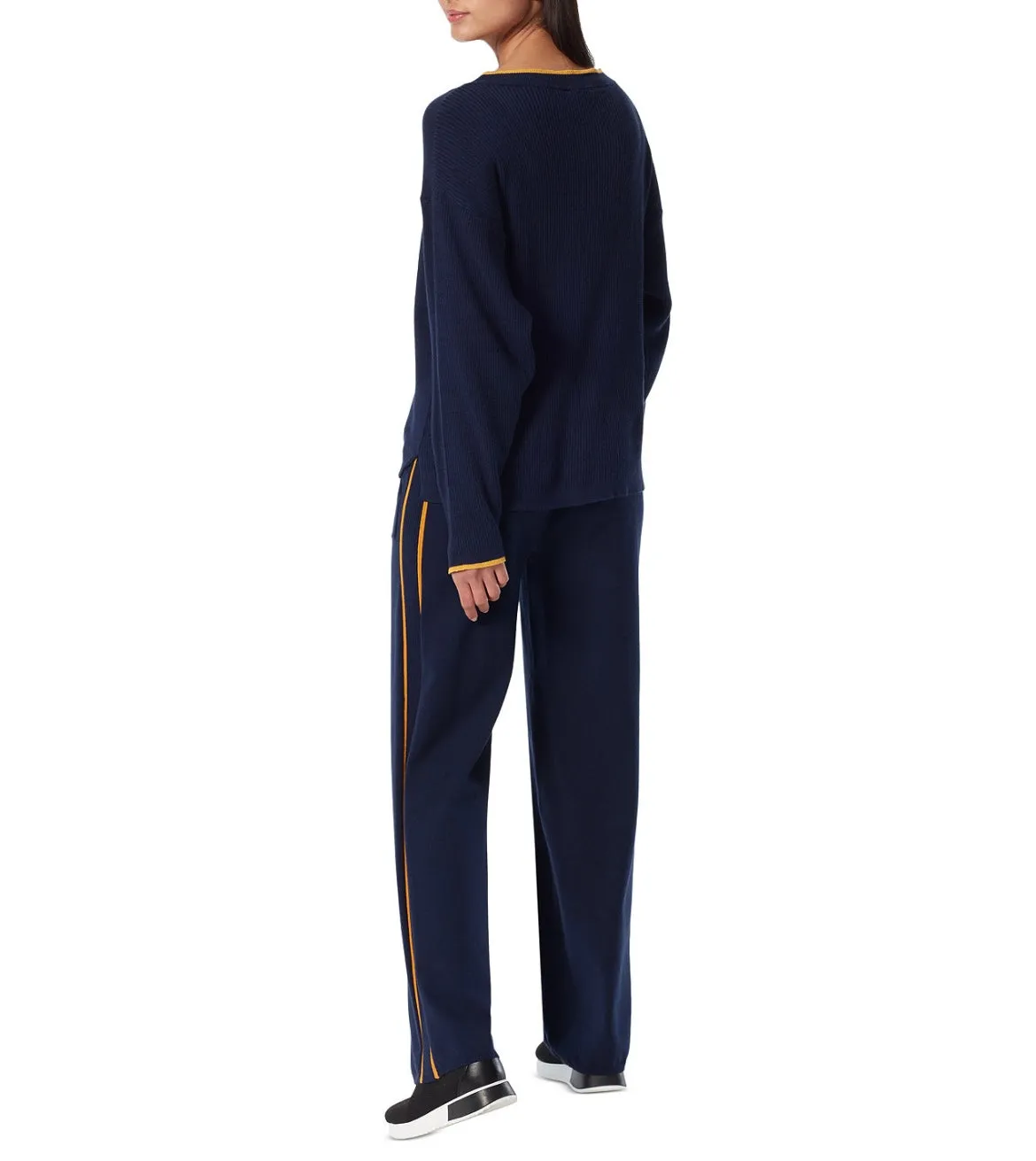 Anne Klein Denim and Sport Women's Long Sleeve Contrast Trim Sweater Size XL