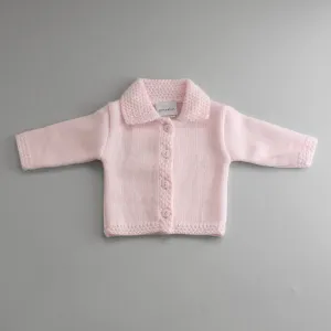 Baby Girls Cardigan With Collar - Pink