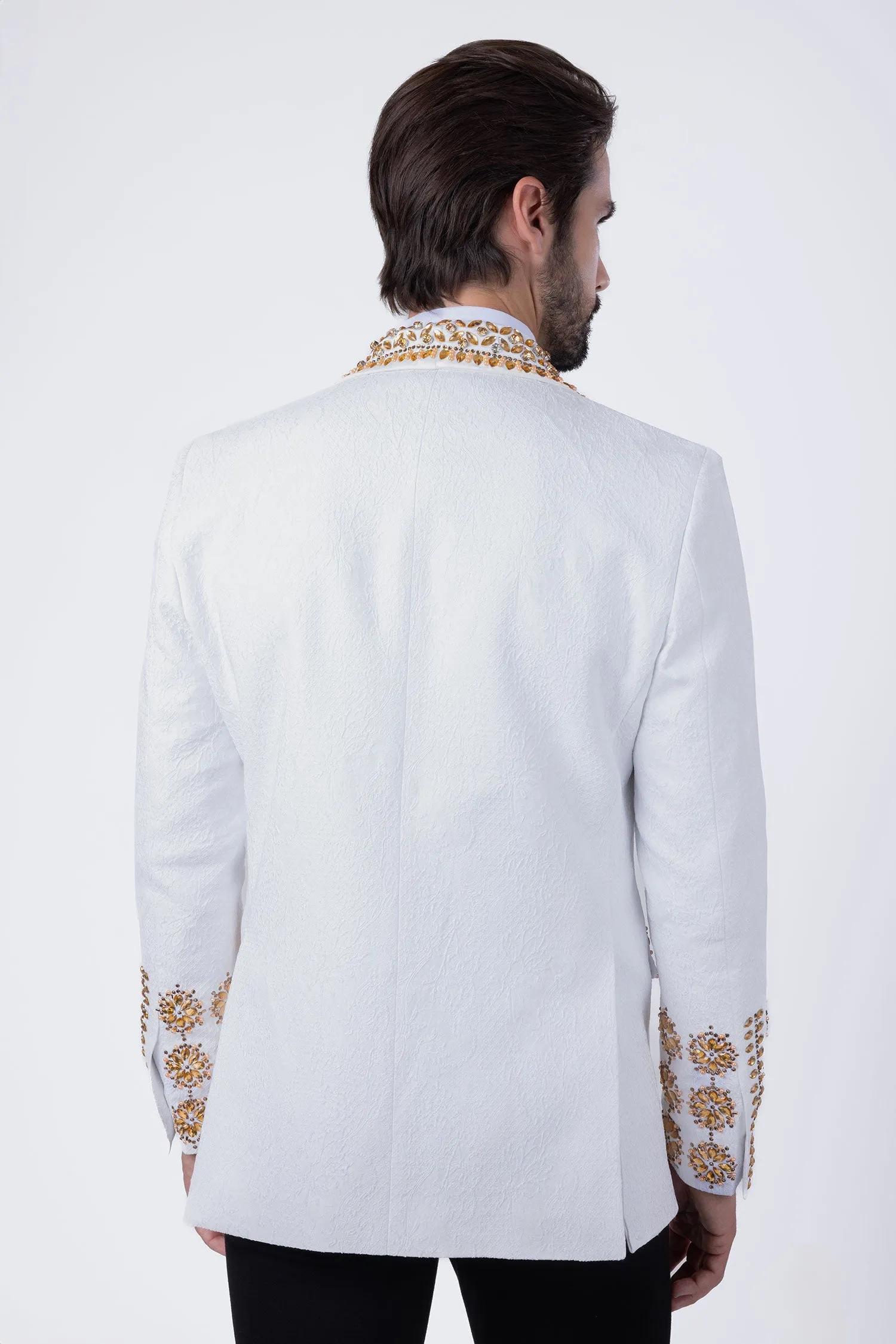 Barabas Elite White POSITIVE ARTISTIC Crystal Blazer