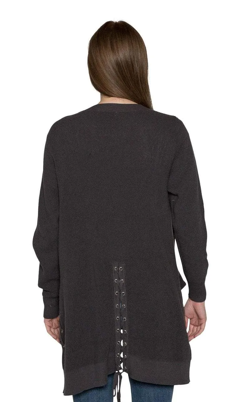 Caryn Vallone Tie Cardigan with Pockets
