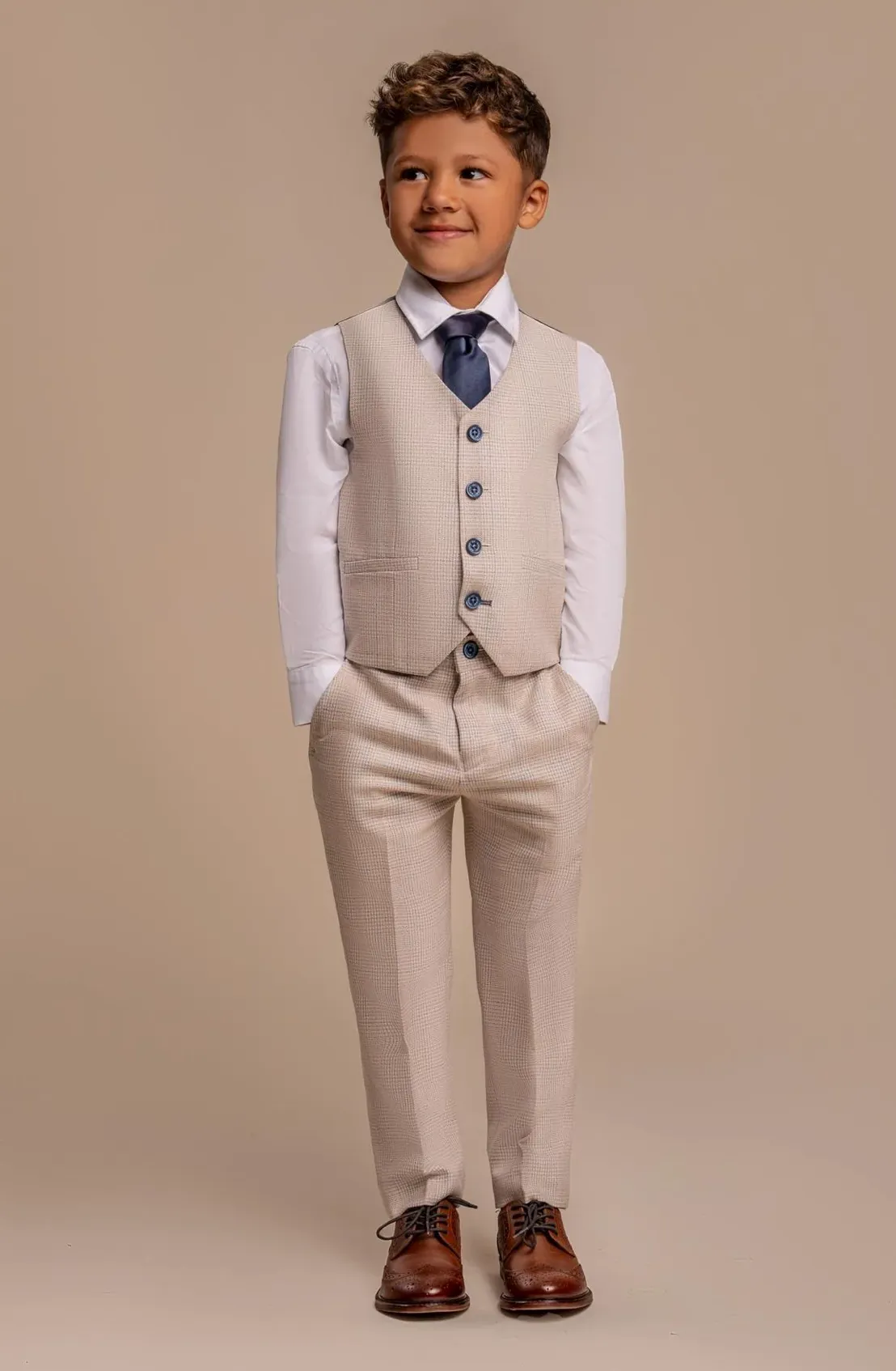 Cavani Boys Caridi Beige Suit