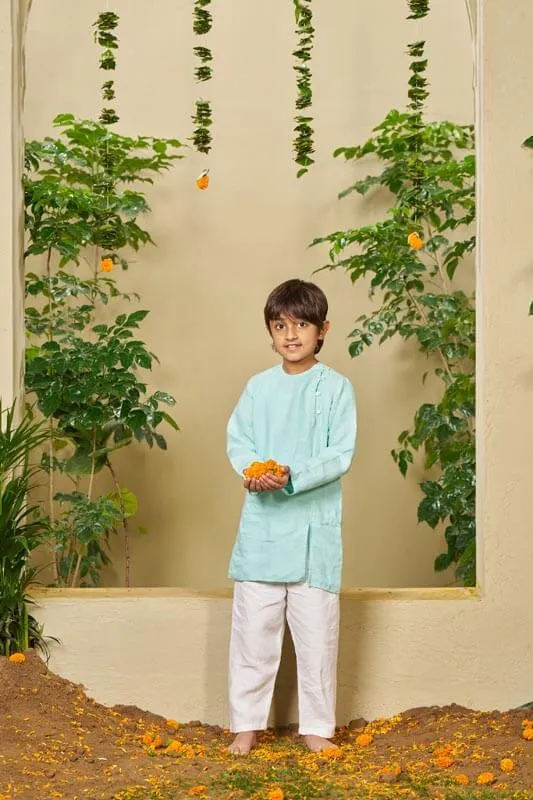 Celestial Green Side Opening Kurta Set