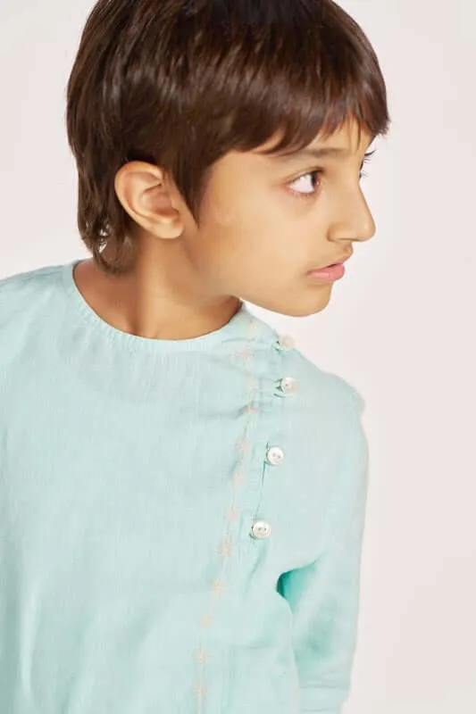 Celestial Green Side Opening Kurta Set