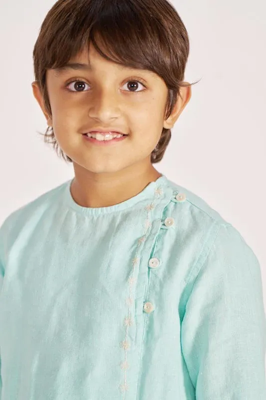 Celestial Green Side Opening Kurta Set