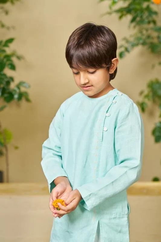 Celestial Green Side Opening Kurta Set