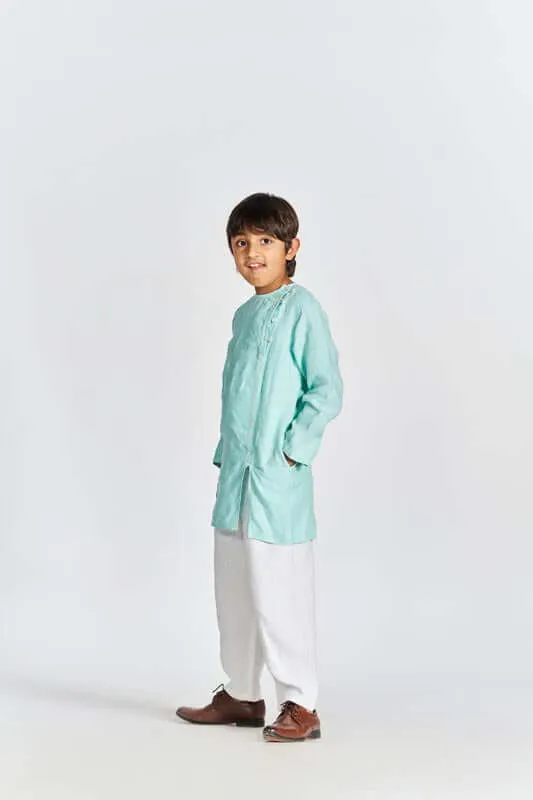 Celestial Green Side Opening Kurta Set