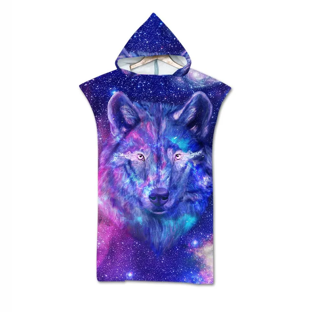 Cloak Geometric Print Hooded  Towel