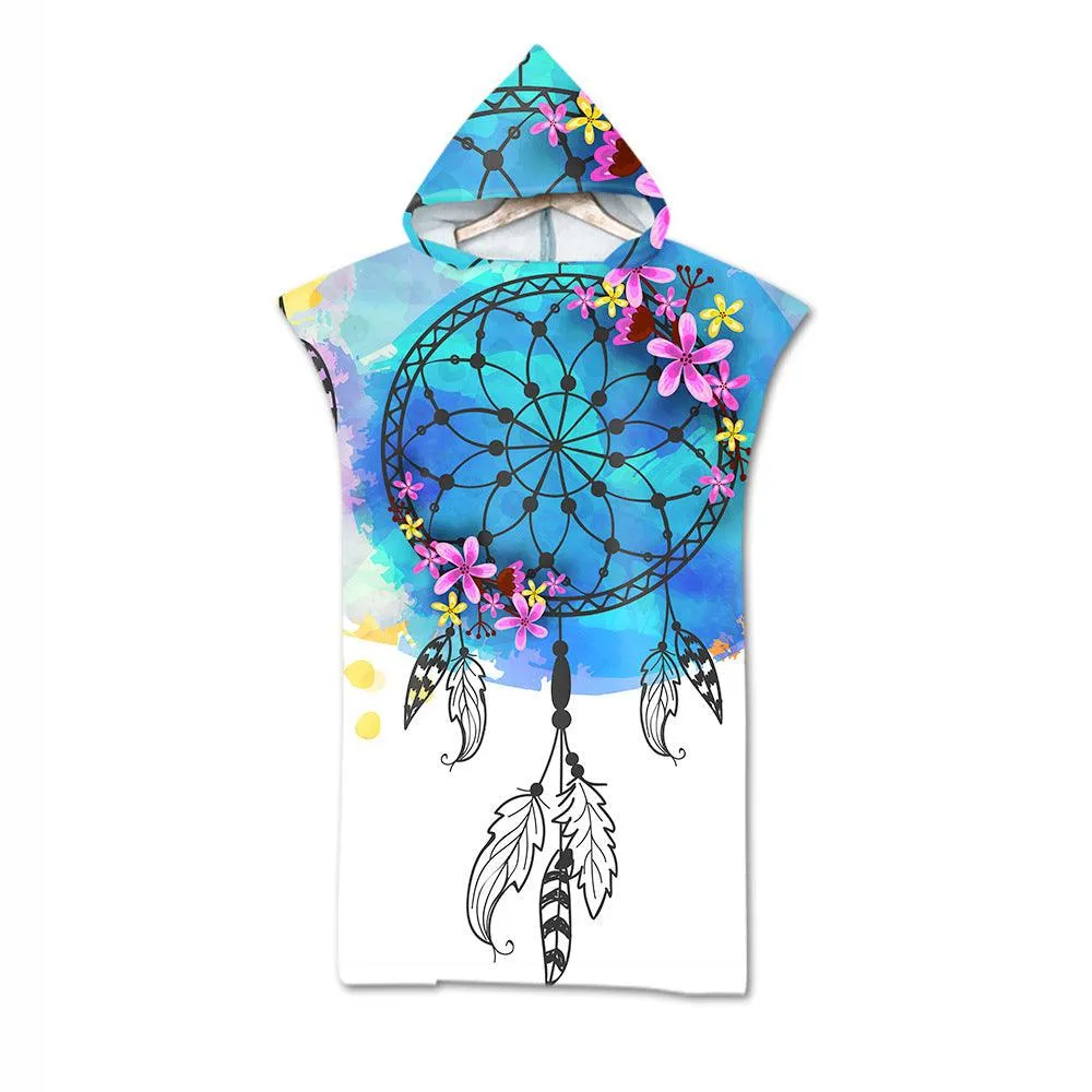 Cloak Geometric Print Hooded  Towel