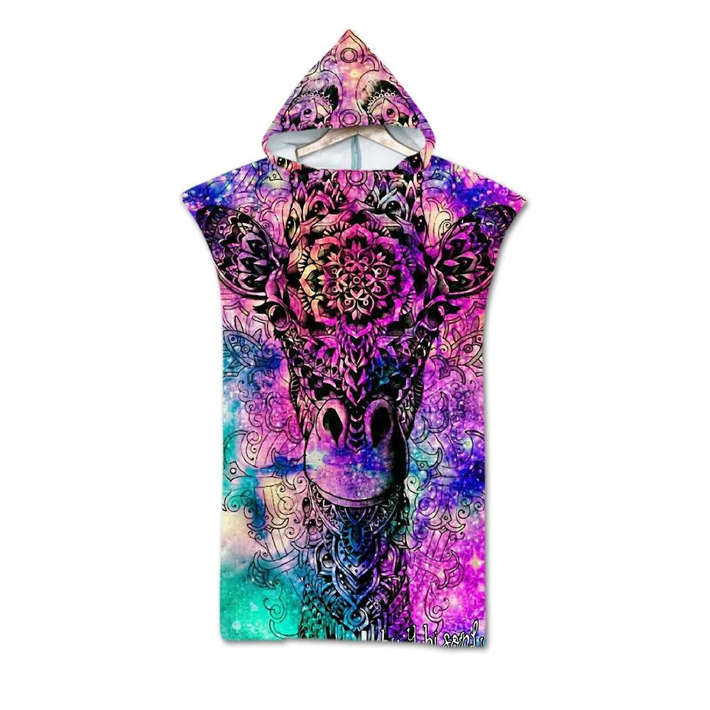 Cloak Geometric Print Hooded  Towel