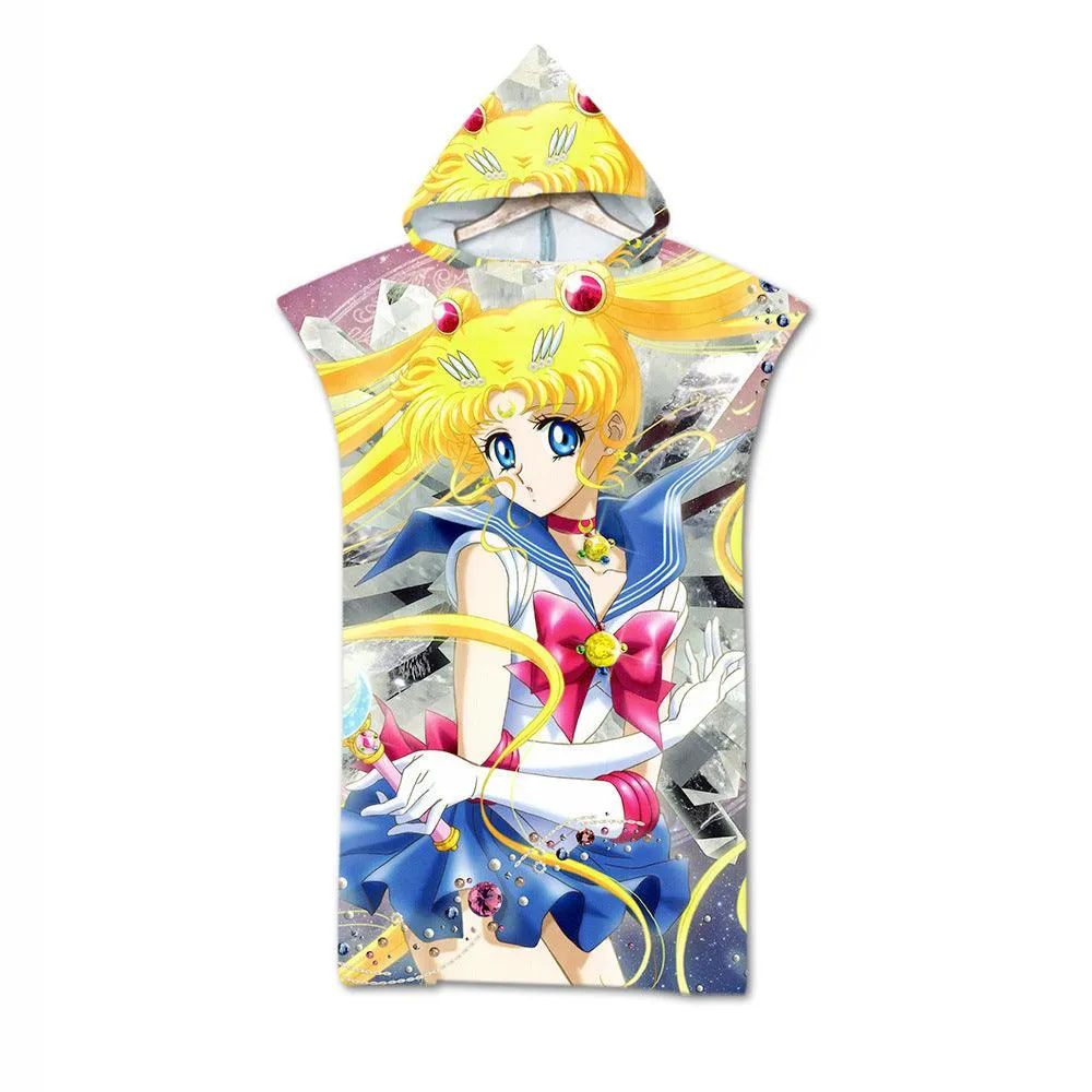 Cloak Geometric Print Hooded  Towel