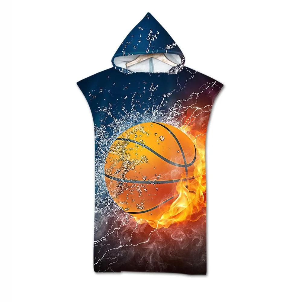 Cloak Geometric Print Hooded  Towel