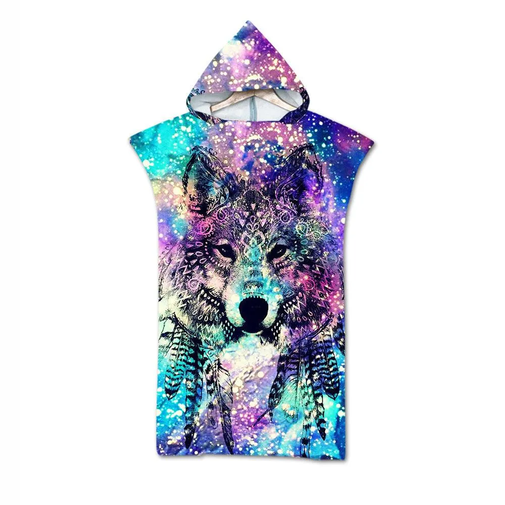 Cloak Geometric Print Hooded  Towel