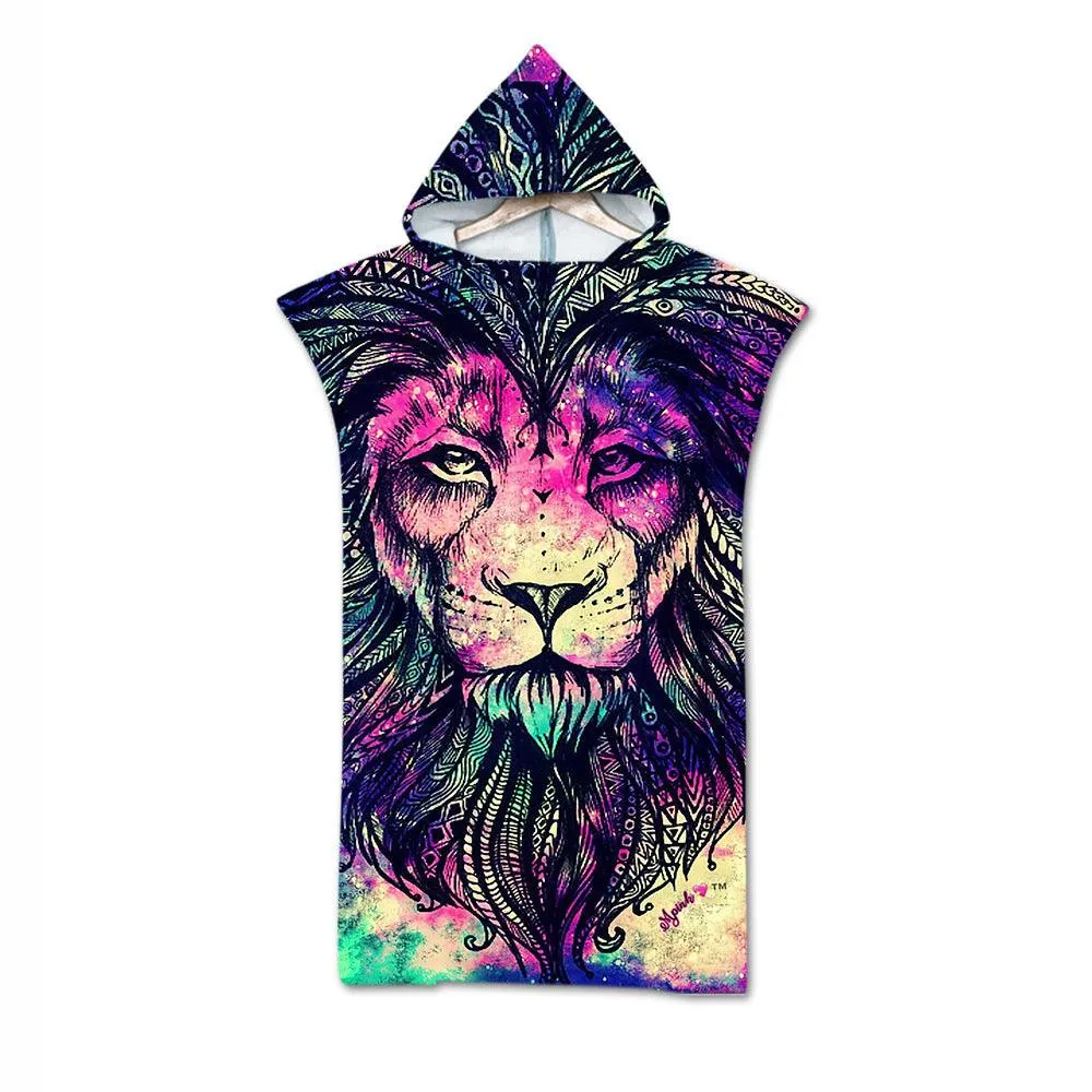 Cloak Geometric Print Hooded  Towel