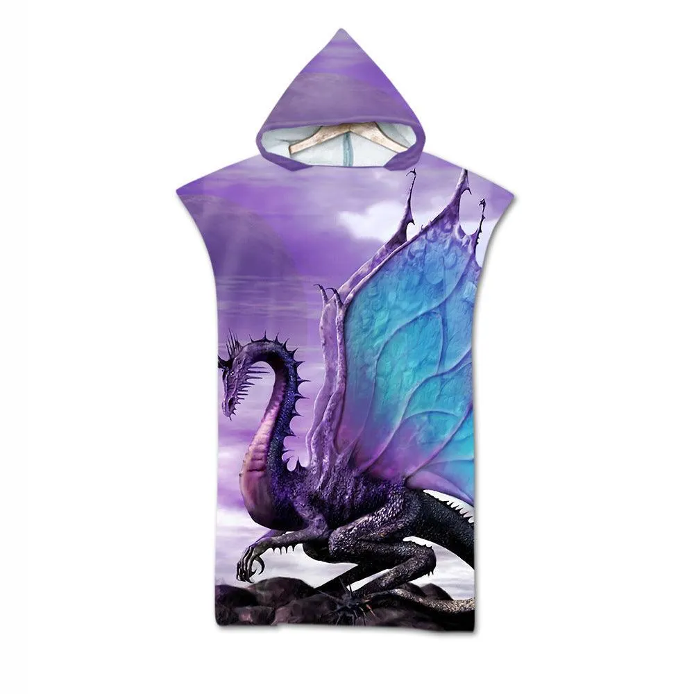 Cloak Geometric Print Hooded  Towel