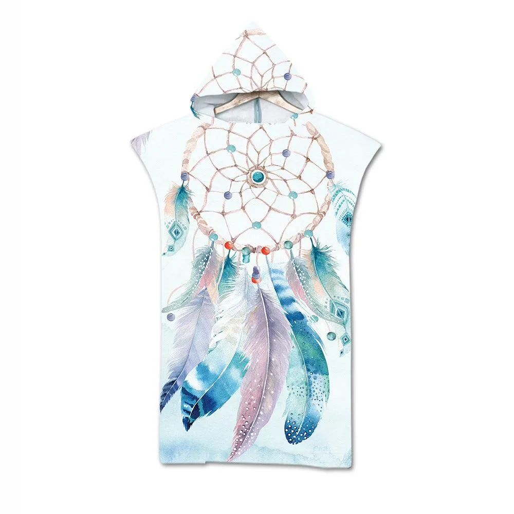 Cloak Geometric Print Hooded  Towel