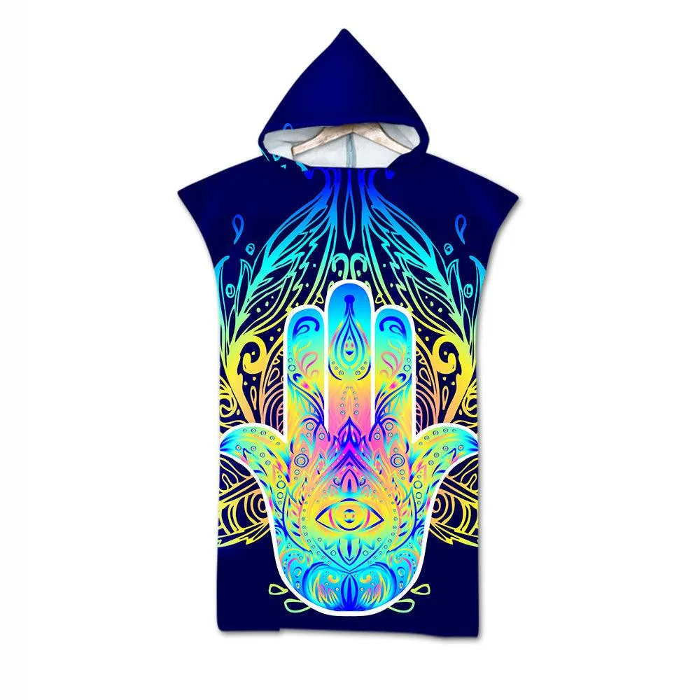 Cloak Geometric Print Hooded  Towel