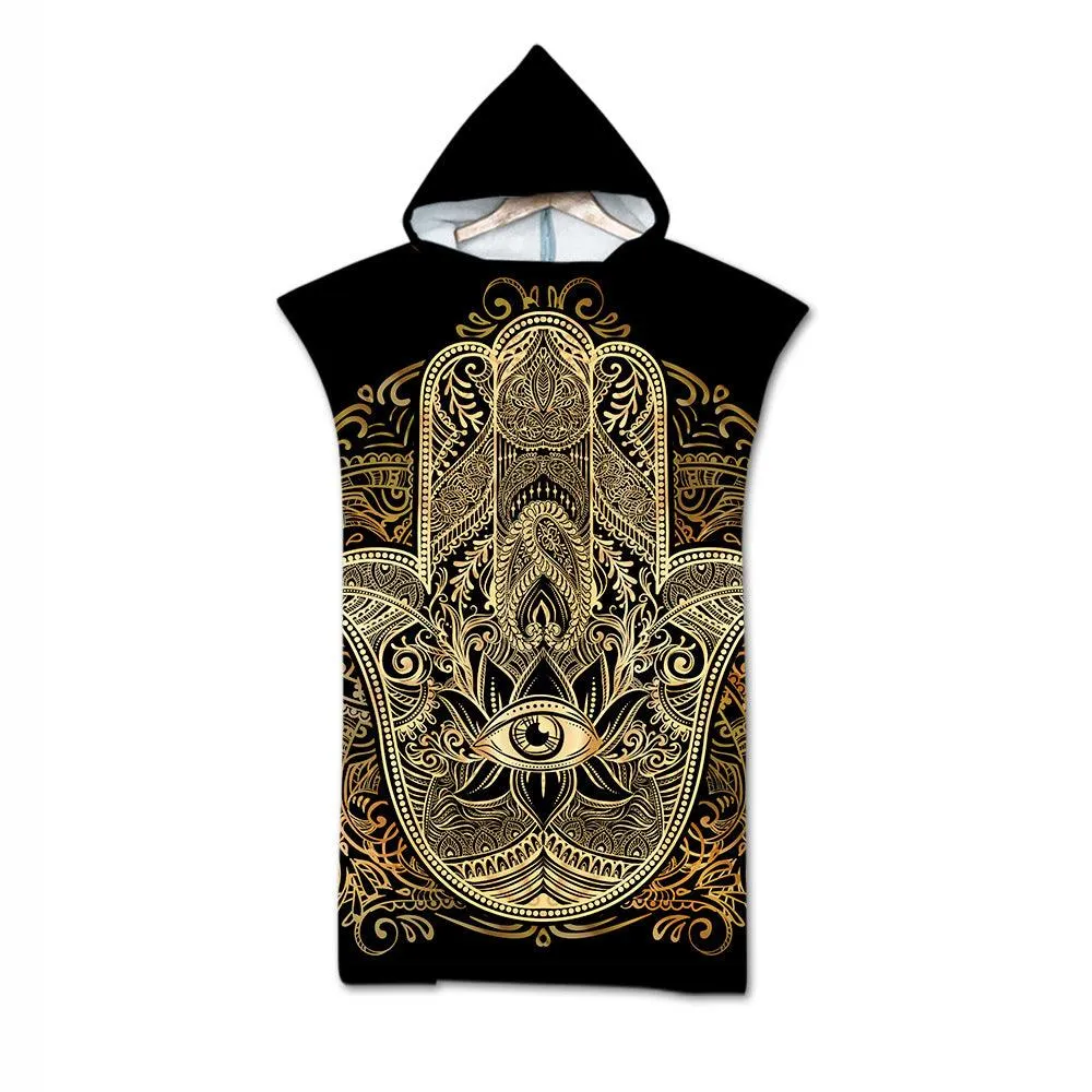 Cloak Geometric Print Hooded  Towel