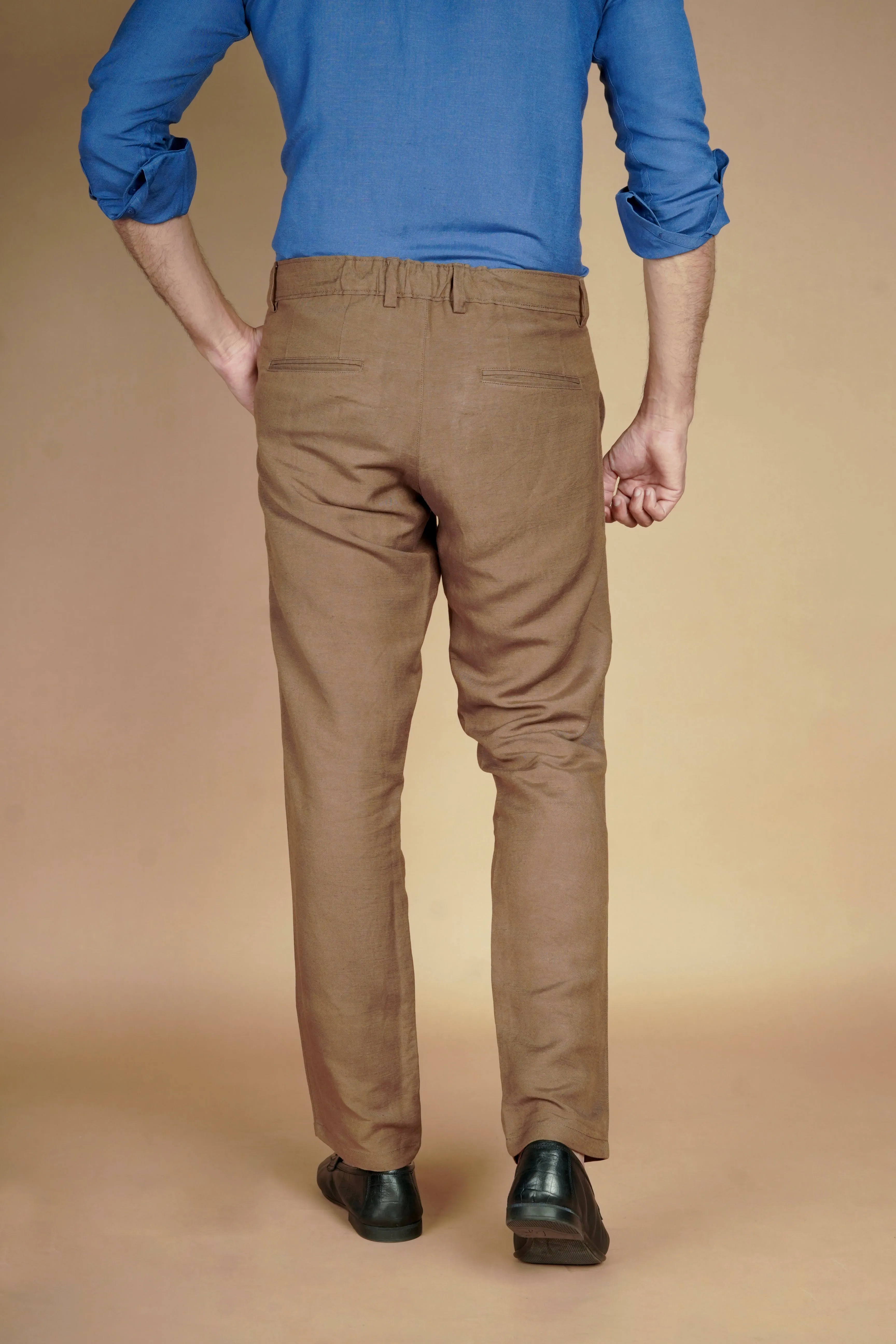 Coffee Brown Italian Linen Trousers