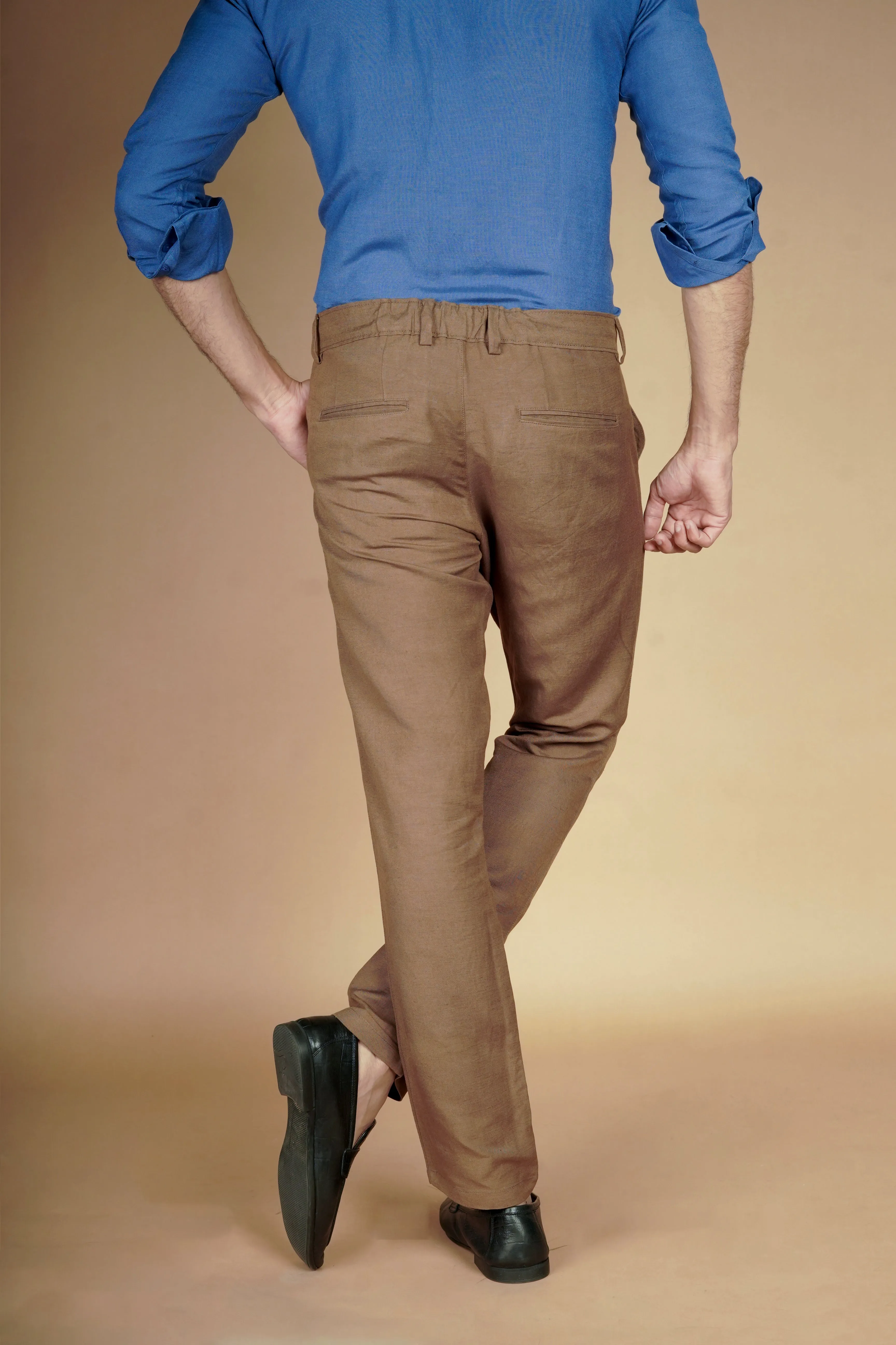 Coffee Brown Italian Linen Trousers