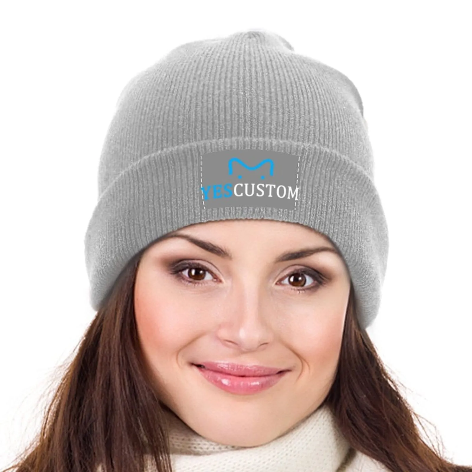 Custom Logo Warm Knitted Cap