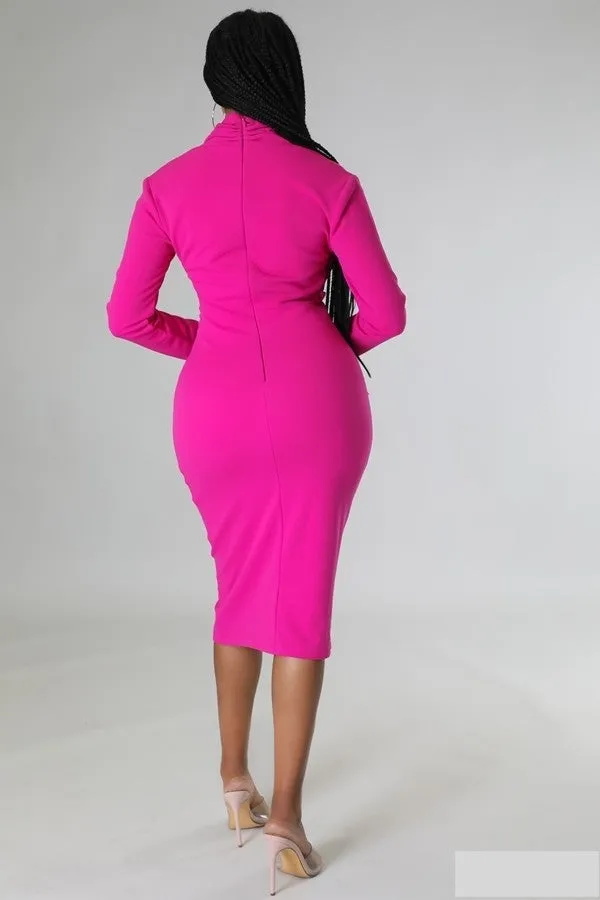 Dazzling Chic Dress (Fuschia)