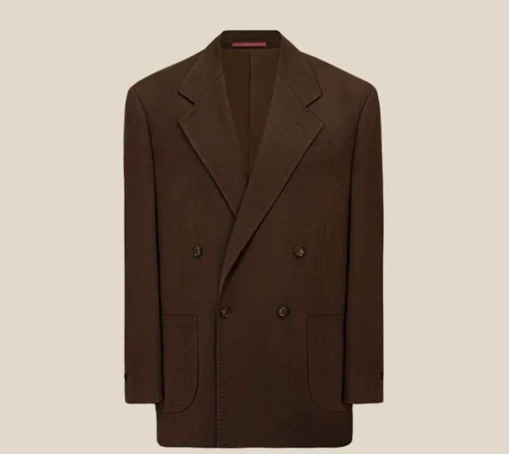 Double-Breasted Herringbone Suit