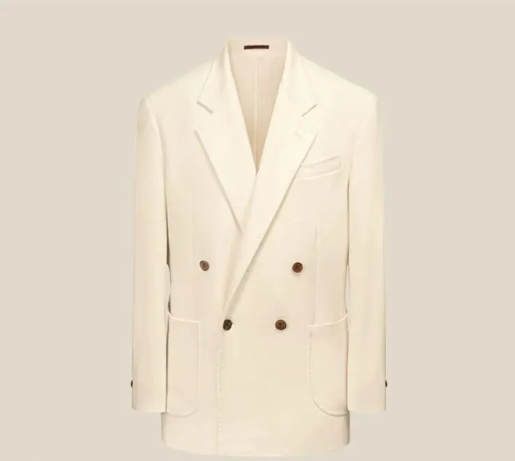 Double-Breasted Herringbone Suit