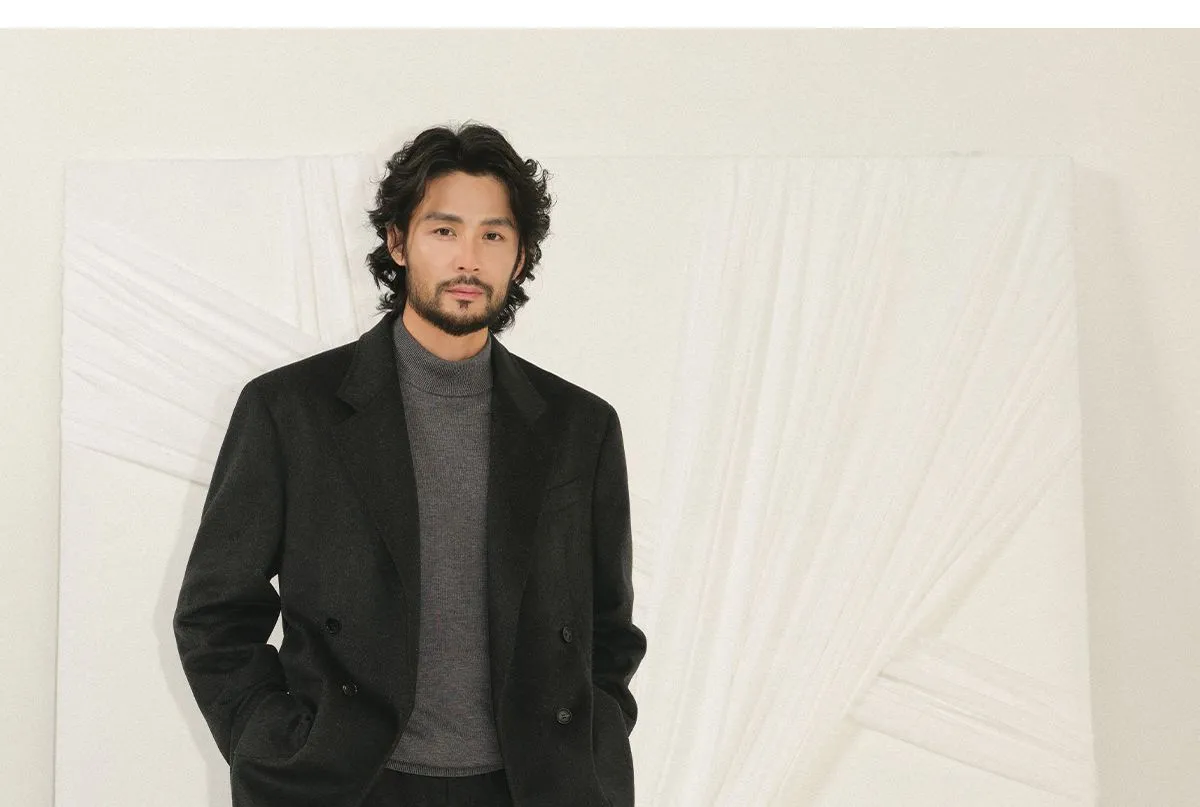 Double-Breasted Herringbone Suit
