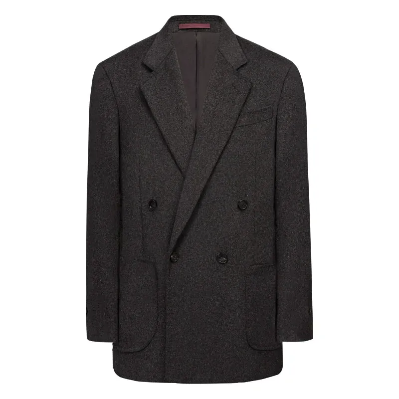 Double-Breasted Herringbone Suit
