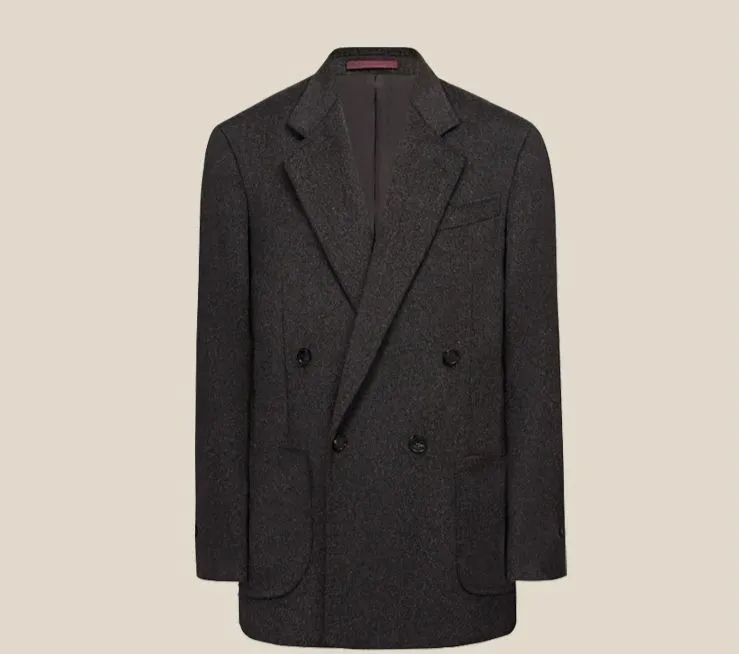 Double-Breasted Herringbone Suit
