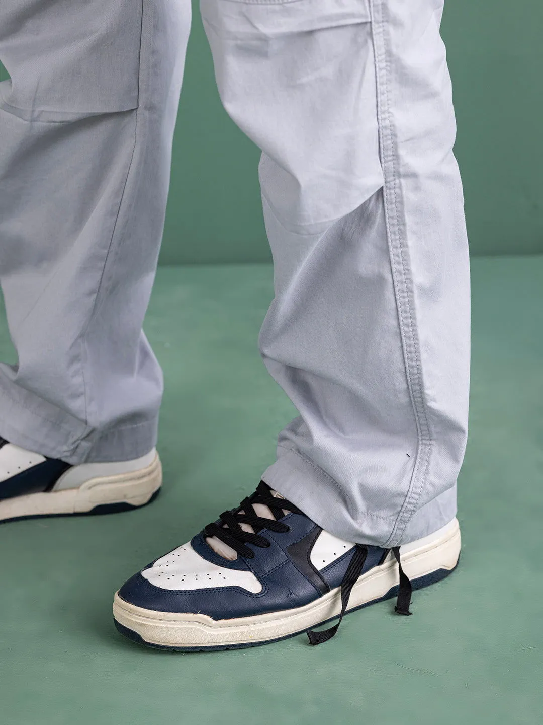 DOVE GREY BAGGY CARGO