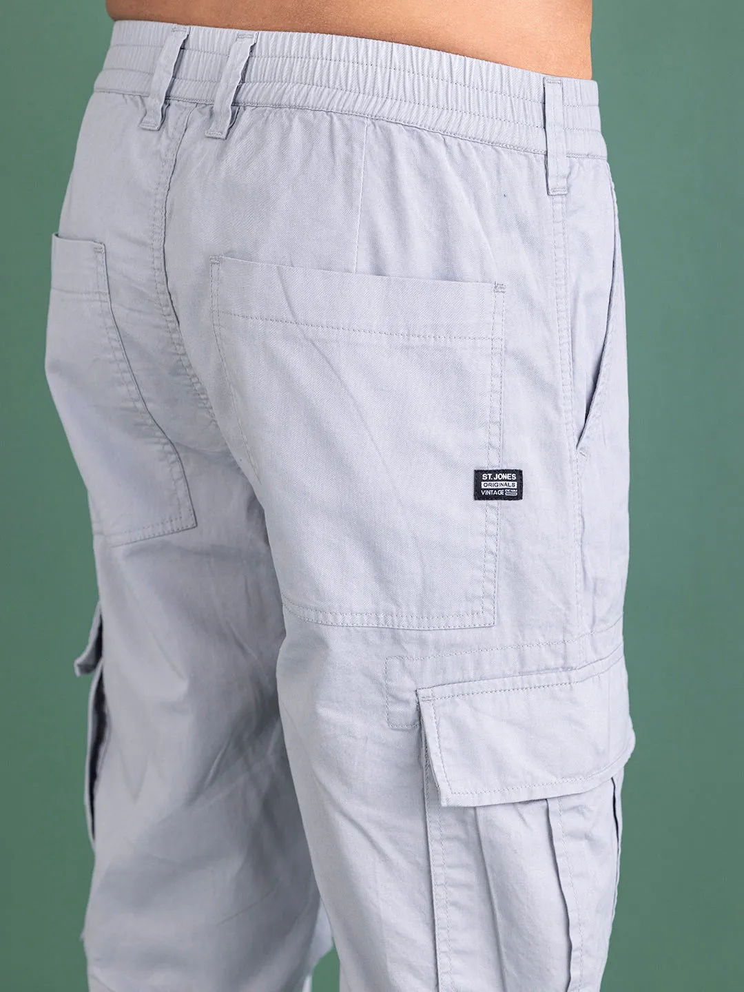 DOVE GREY BAGGY CARGO