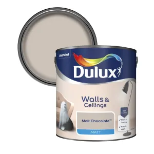 Dulux Matt Emulsion Paint For Walls And Ceilings - Malt Chocolate 2.5L
