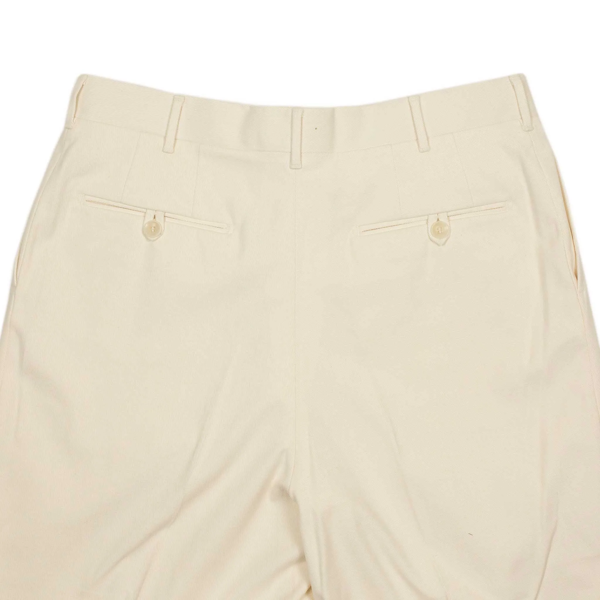 Exclusive Brooklyn double-pleated high-rise wide trousers in cream cotton twill