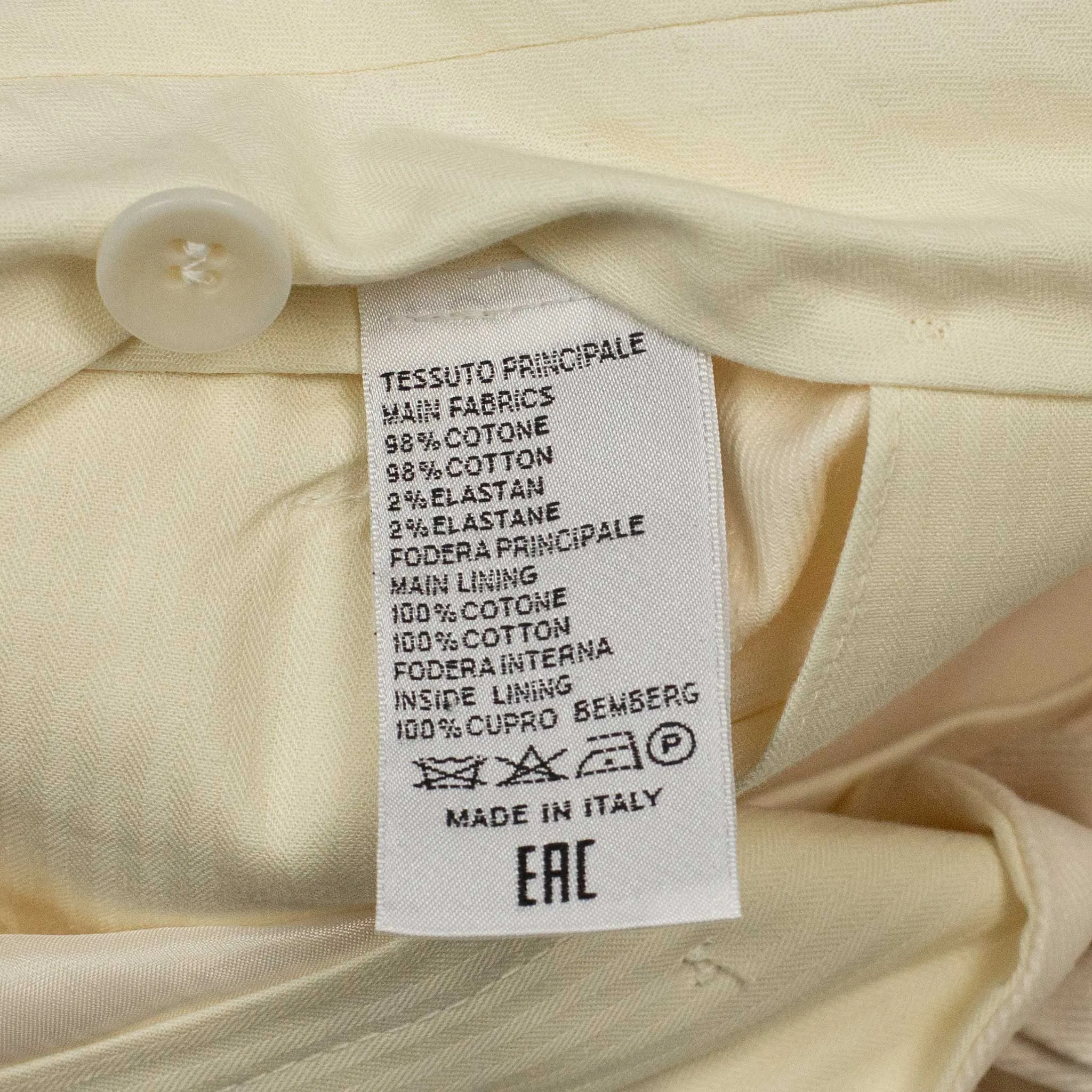 Exclusive Brooklyn double-pleated high-rise wide trousers in cream cotton twill