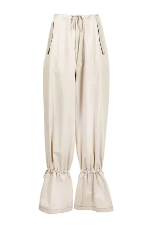 Eyelet Tie Parachute Pant Chalk
