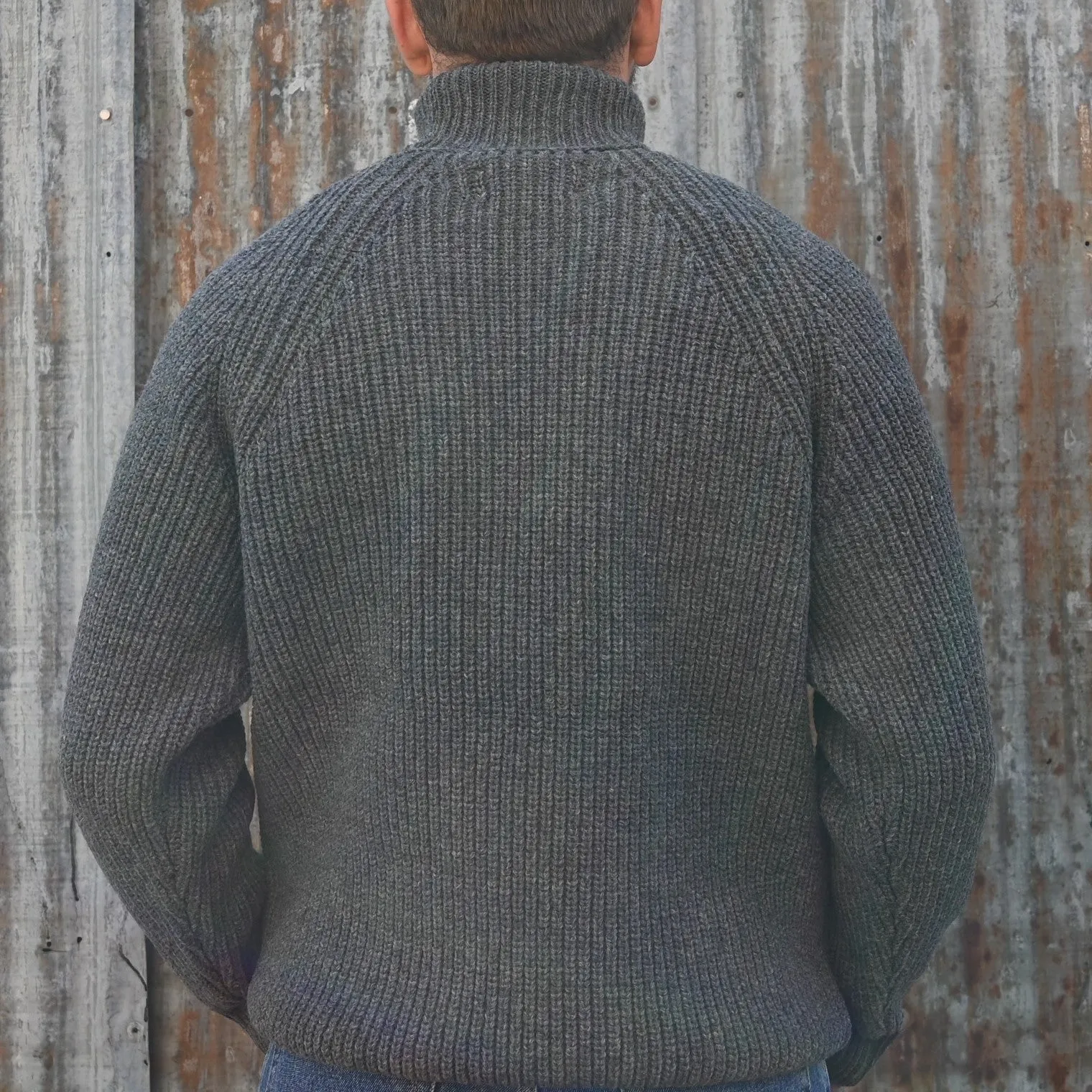 Filson Bristol Roll Neck Sweater in Heather Grey