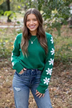 Floral Sleeves Sweater