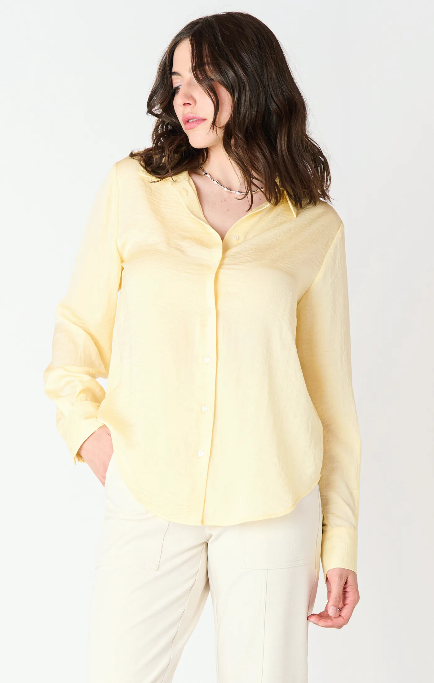 Flowy Satin Blouse | Lemon