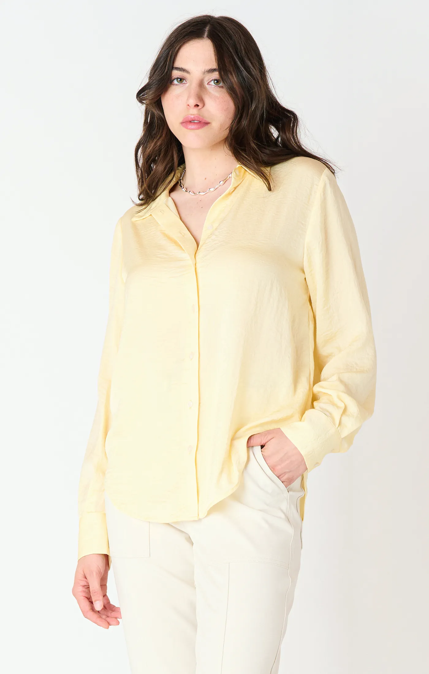 Flowy Satin Blouse | Lemon