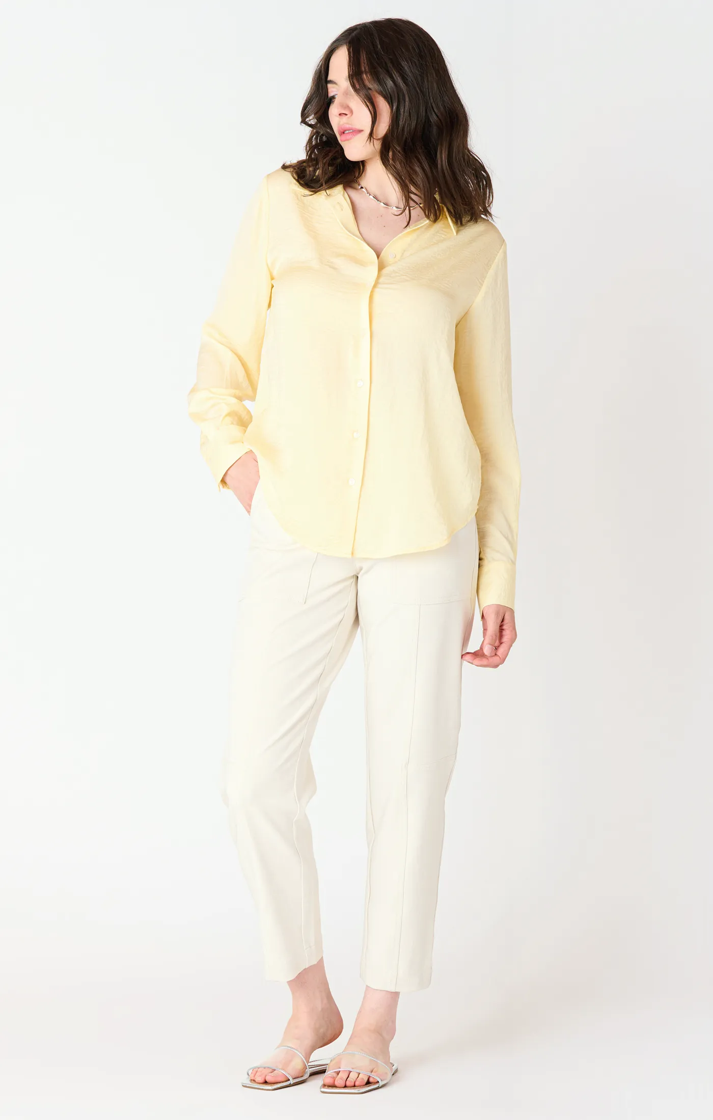 Flowy Satin Blouse | Lemon