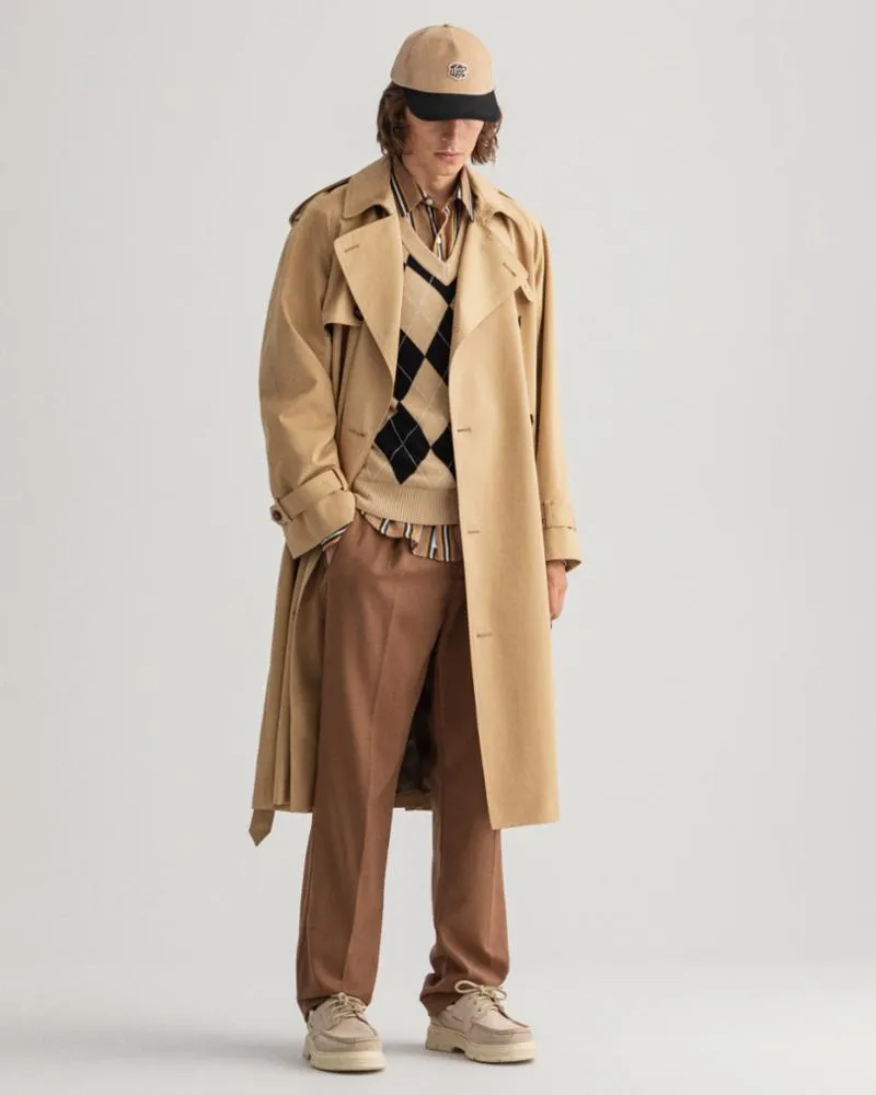 Gant Apparel Mens OVERSIZED TRENCH COAT 228/DARK ALMOND