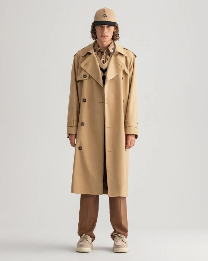 Gant Apparel Mens OVERSIZED TRENCH COAT 228/DARK ALMOND
