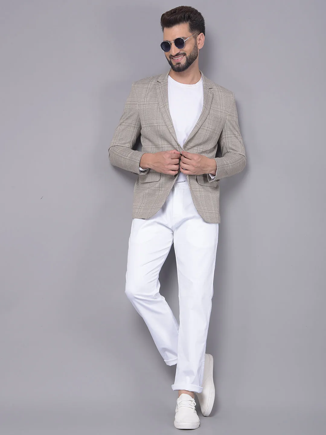 Grey Checked Blazer