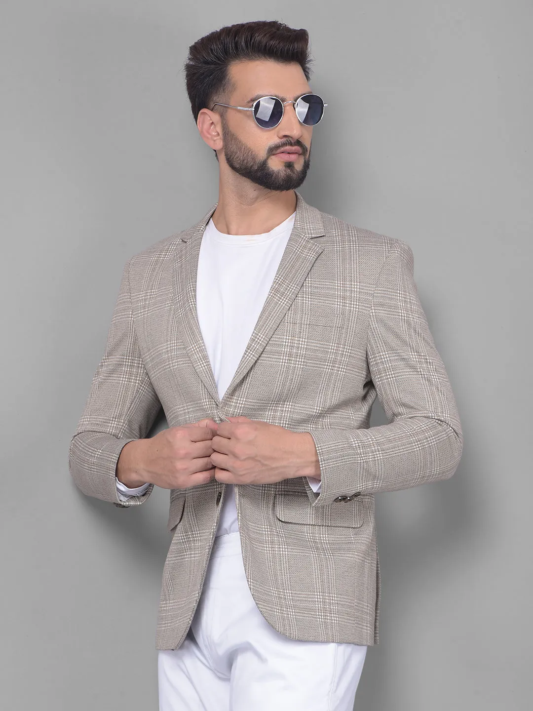 Grey Checked Blazer