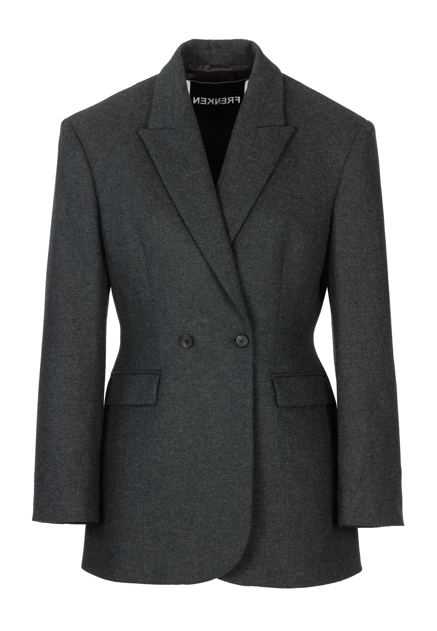 Hammer double-breasted flannel dark green blazer