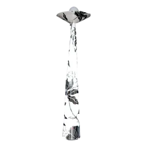 Italian Modern White and Silver Floor Lamp by Ceramica Gatti with Red Accents