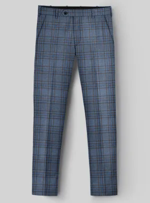Italian Murano Herita Blue Wool Linen Pants
