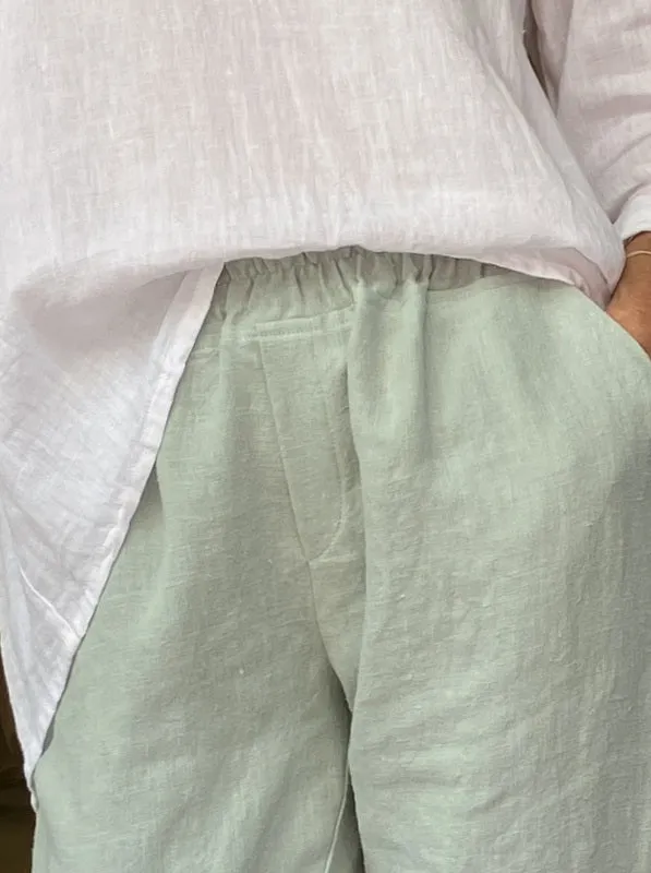 Jiva Mimi Pant - Narrow Leg Linen - Matcha